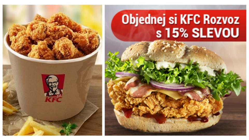 KFC rozvoz se slevou s naším promo kódem